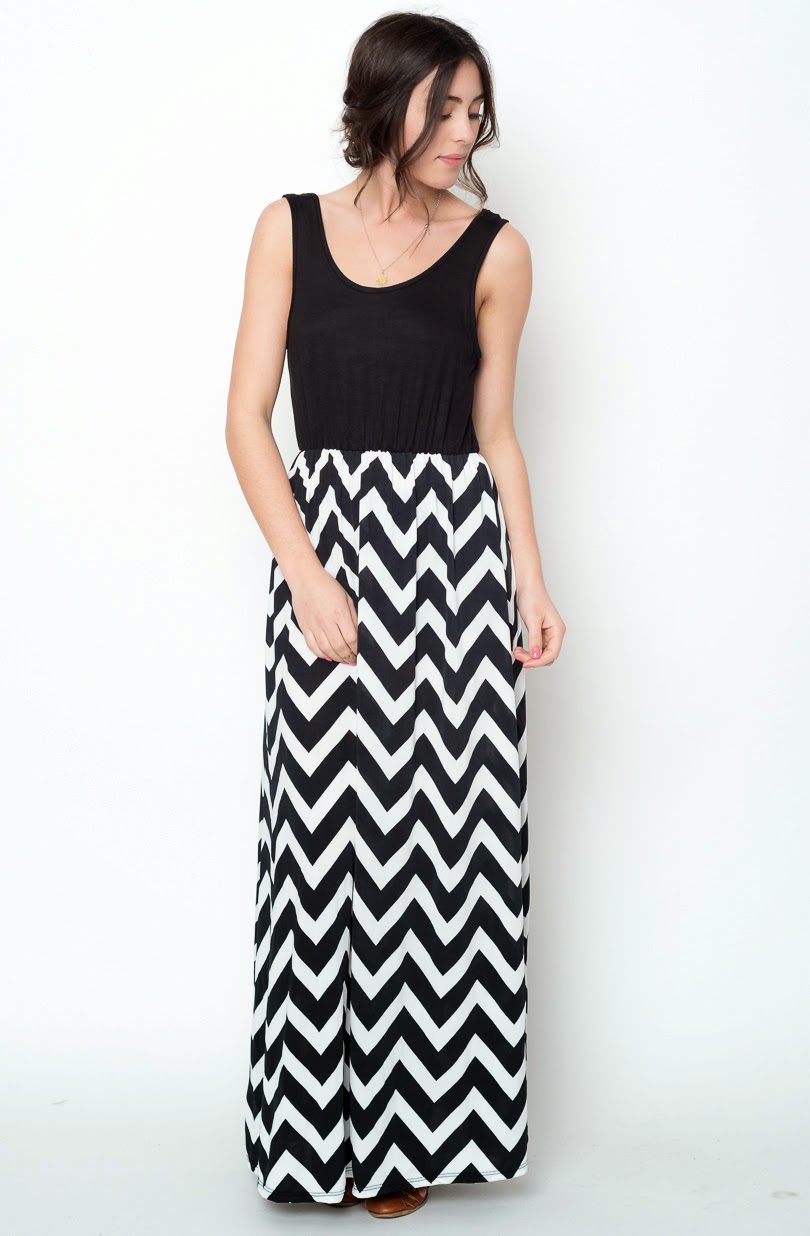 Chevron maxi dress Fashion Industry Network