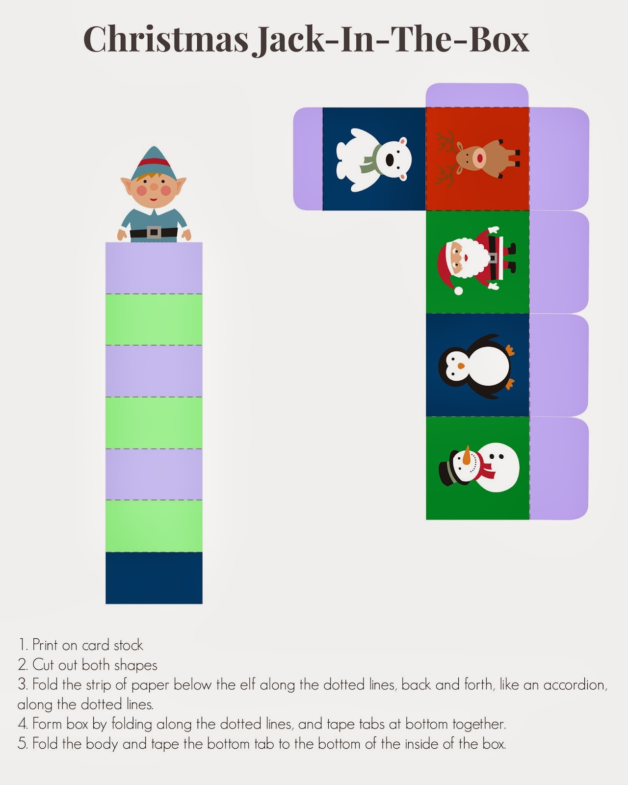 Miniature JackInTheBox Paper Craft Christmas Printable So Here's My Life...