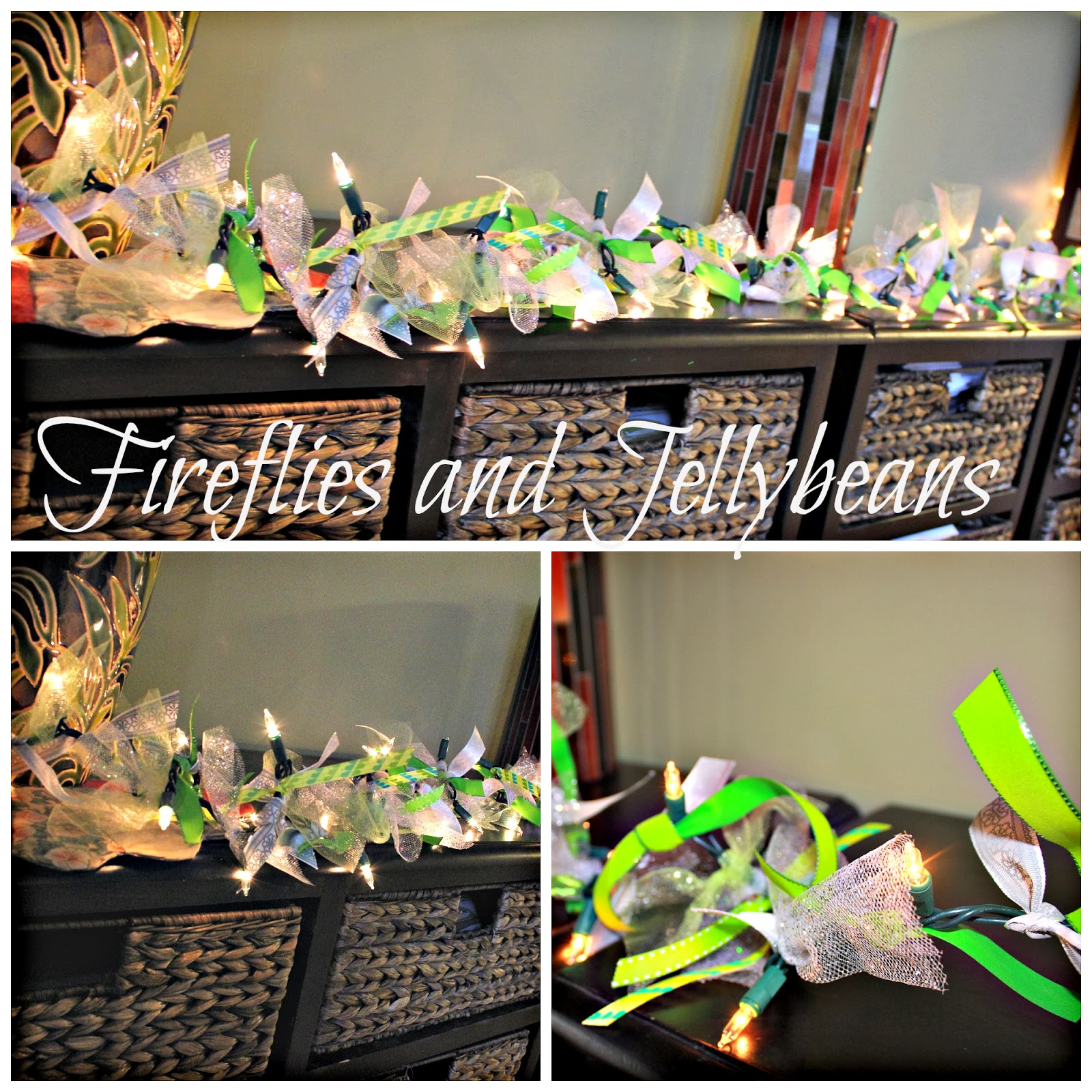 Fireflies and Jellybeans Ribbon Light Garland and a Pinterest Party