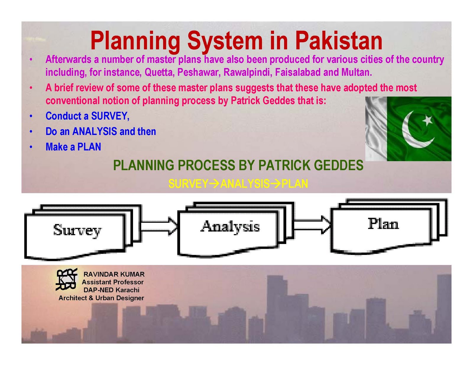 URBAN AND REGIONAL PLANNING PLANNING SYSTEM IN PAKISTAN