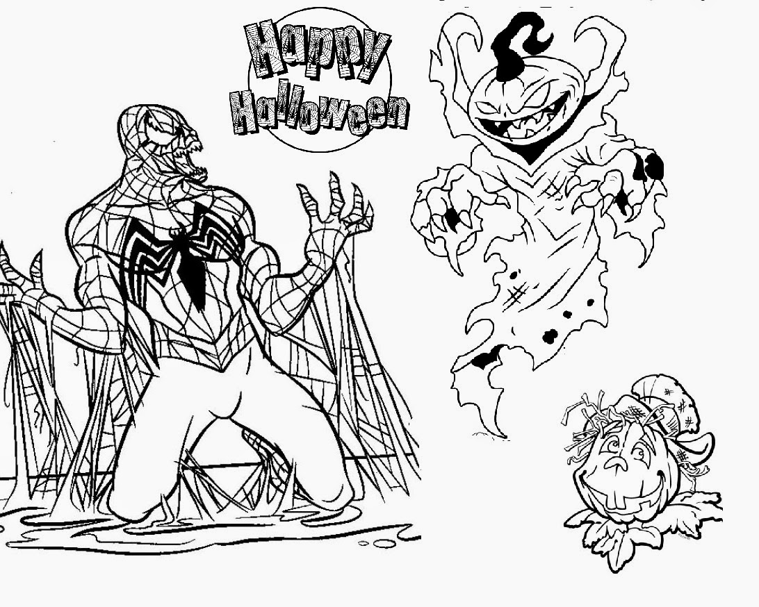 Spiderman Halloween Coloring Page | evil spiderman vs scary pumpkin halloween coloring pages Spiderman Halloween Coloring Page | evil spiderman vs scary pumpkin halloween coloring pages