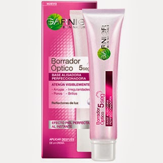 Borrador Óptico 5 Segundos Garnier. Nueva base alisadora perfeccionadora atenúa visiblemente las arrugas, irregularidades, poros, brillos y demás imperfecciones de la piel borrador óptico 5 segundos Garnier
