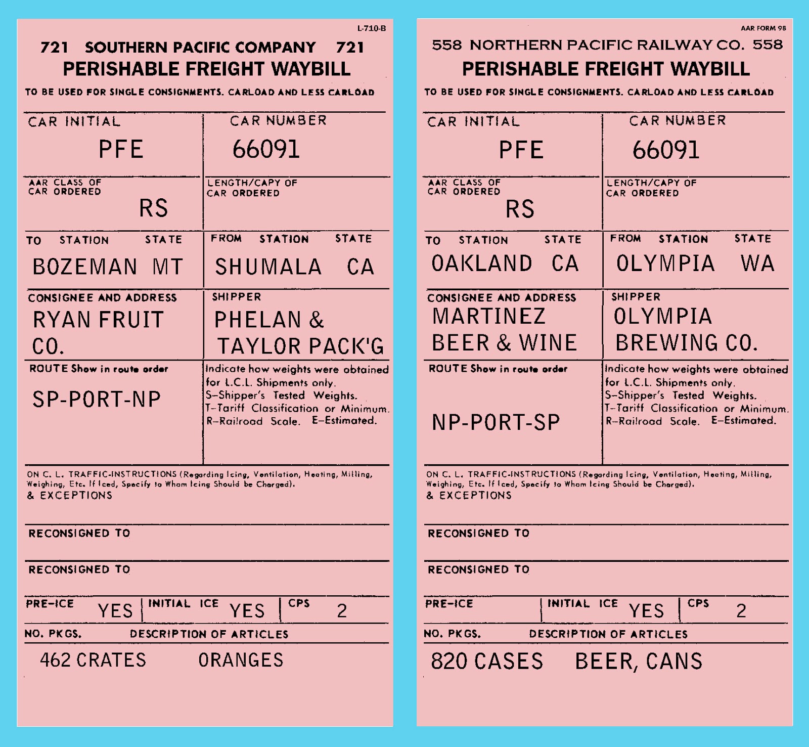 modeling the SP Waybills, Part 28 waybill cycles