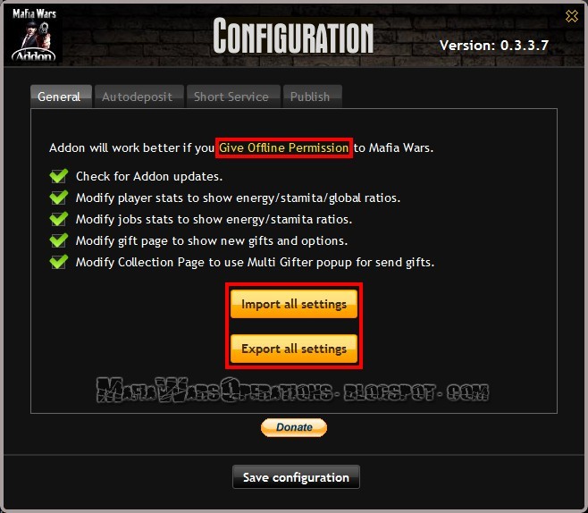 Mafia Wars Addon Chrome