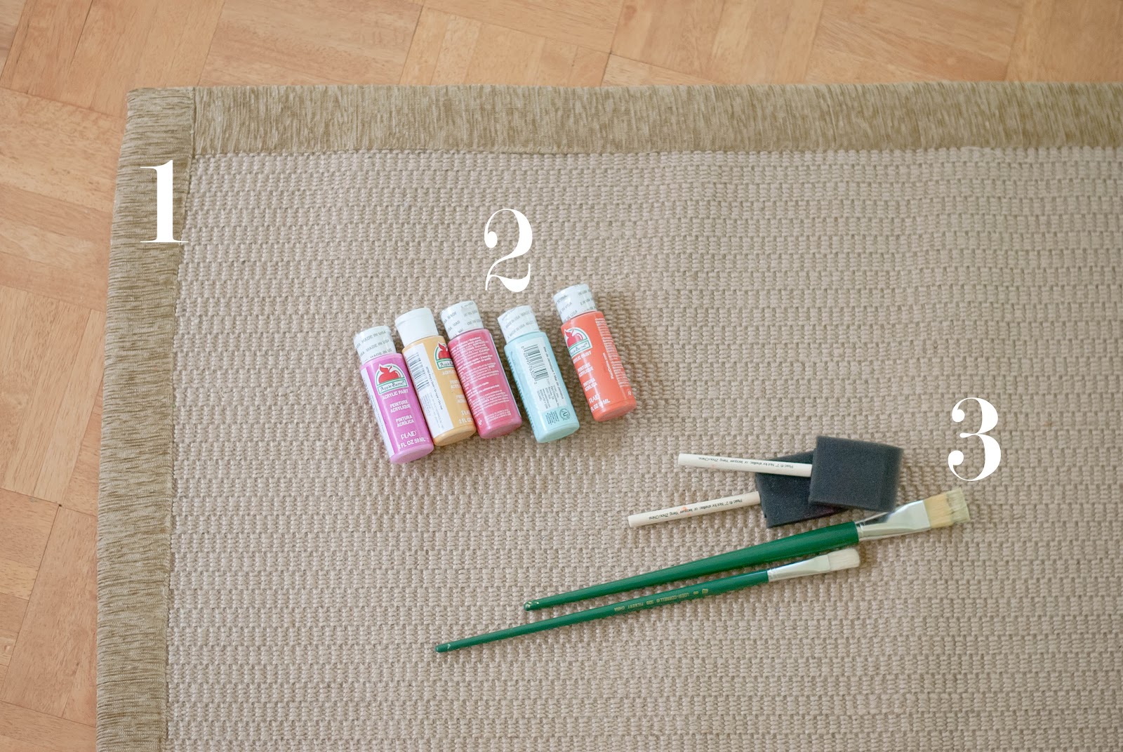 My Trash and Treasure diy painted ikat rug