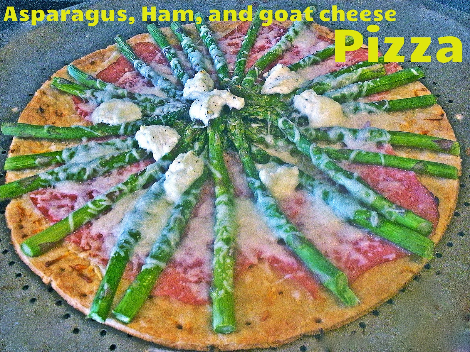 Asparagus Ham Goat Cheese Pizza
