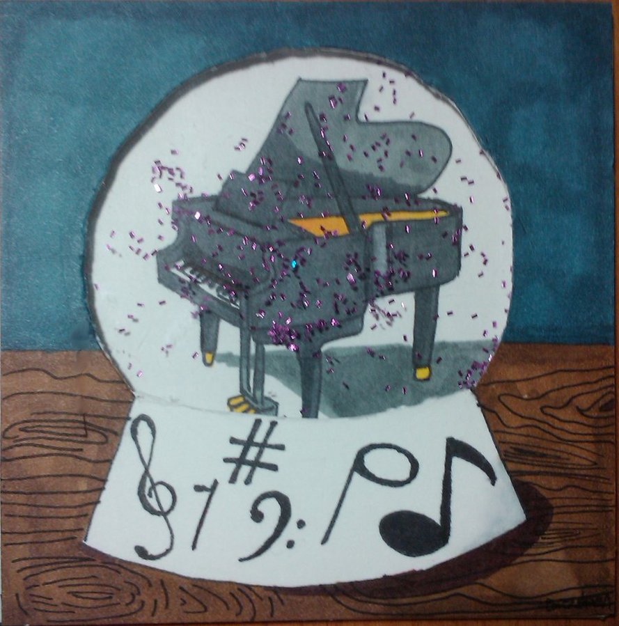 piano in snow