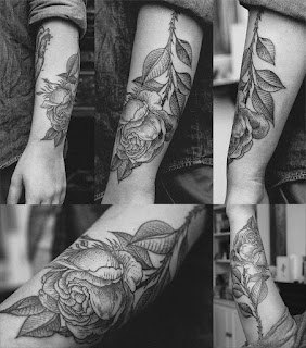 Rose Woodcut Style Tattoo Rose Woodcut Style Tattoo