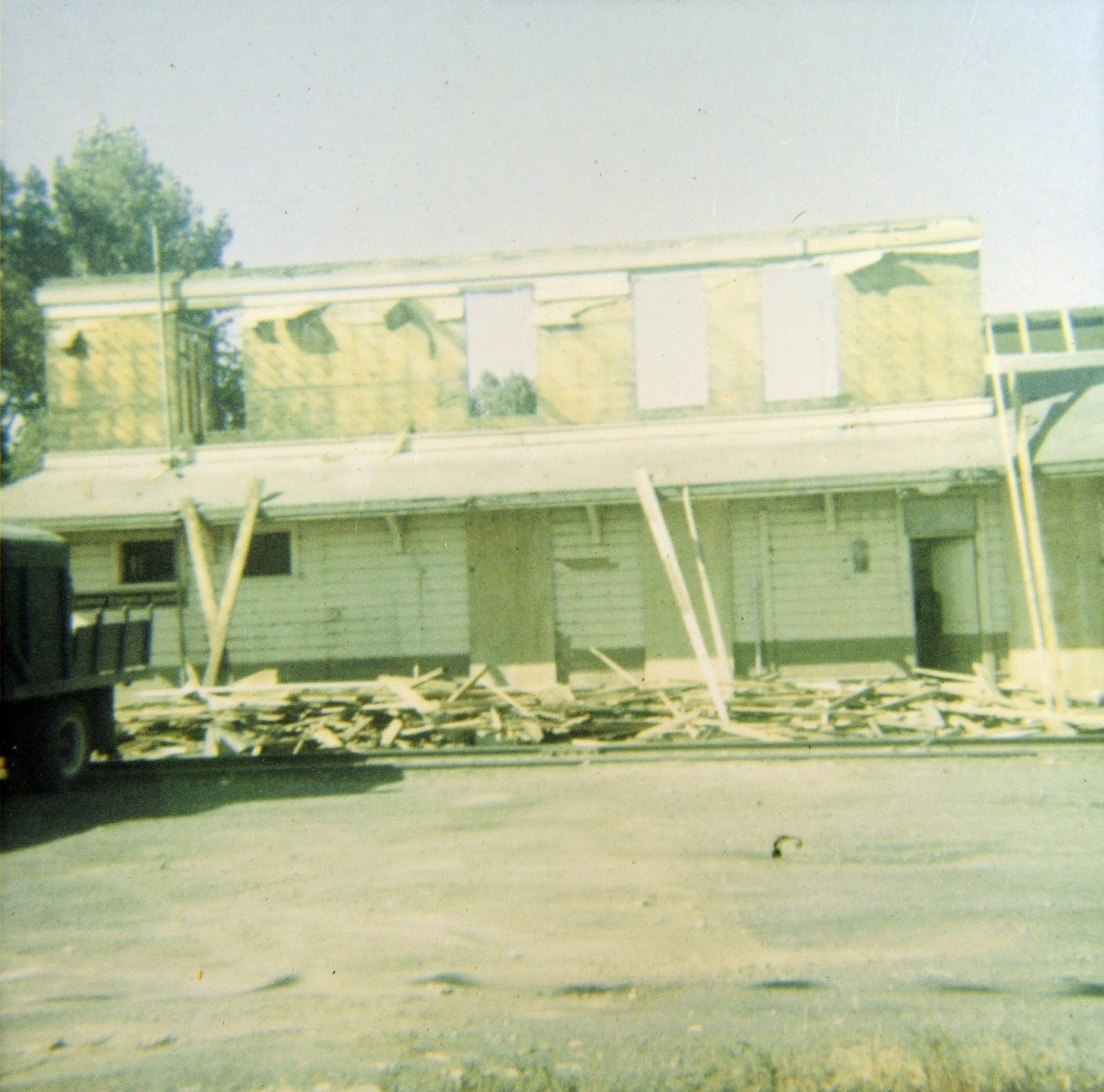 Big Bend Railroad History 1966 Coulee City Depot Second Story Removal
