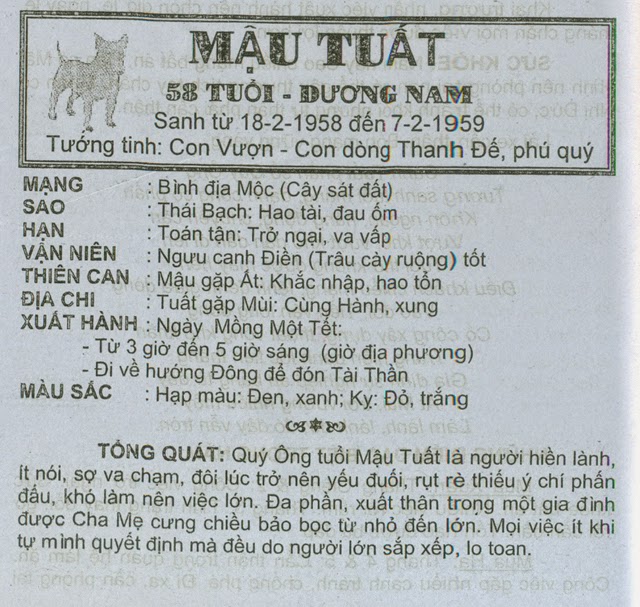 MẬU TUẤT 1958