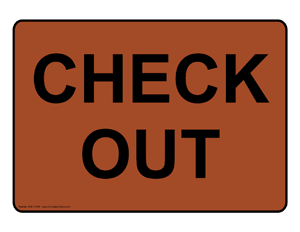 check out sign