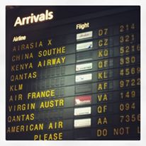 Airpot arrivals board