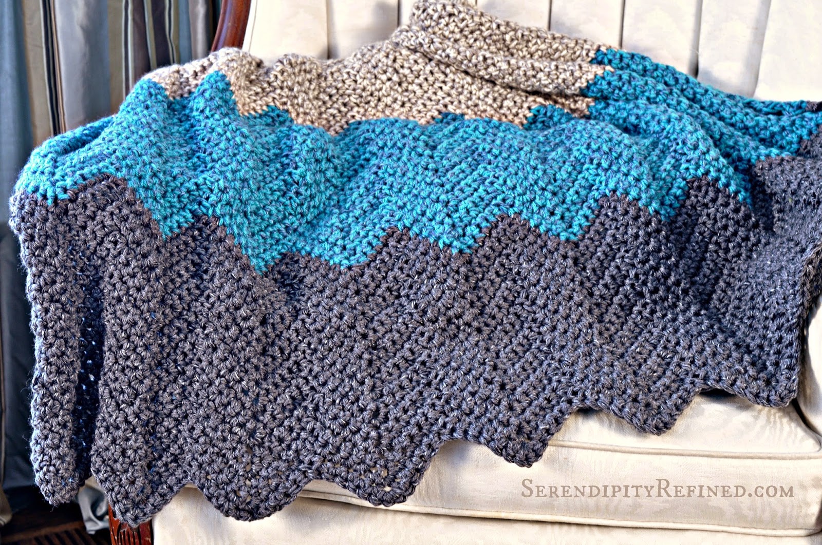 Serendipity Refined Blog: Easy Crochet Throw Blanket Pattern