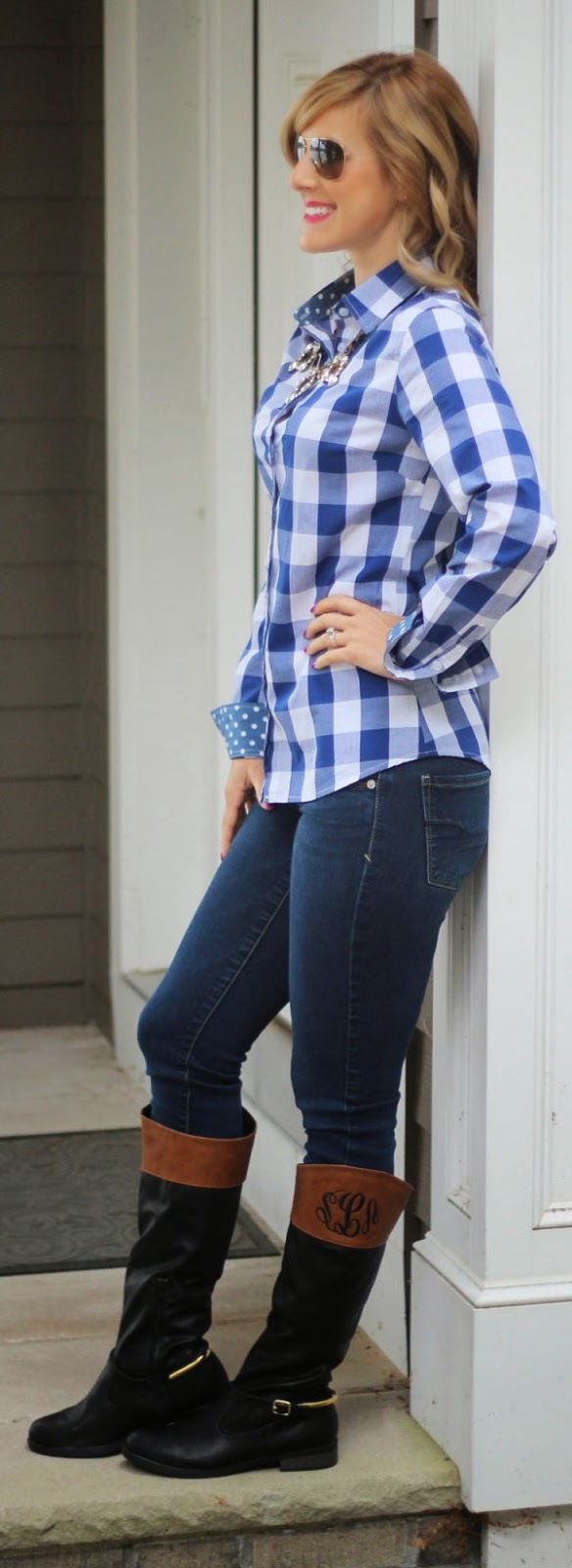 kd plaid and polka dots