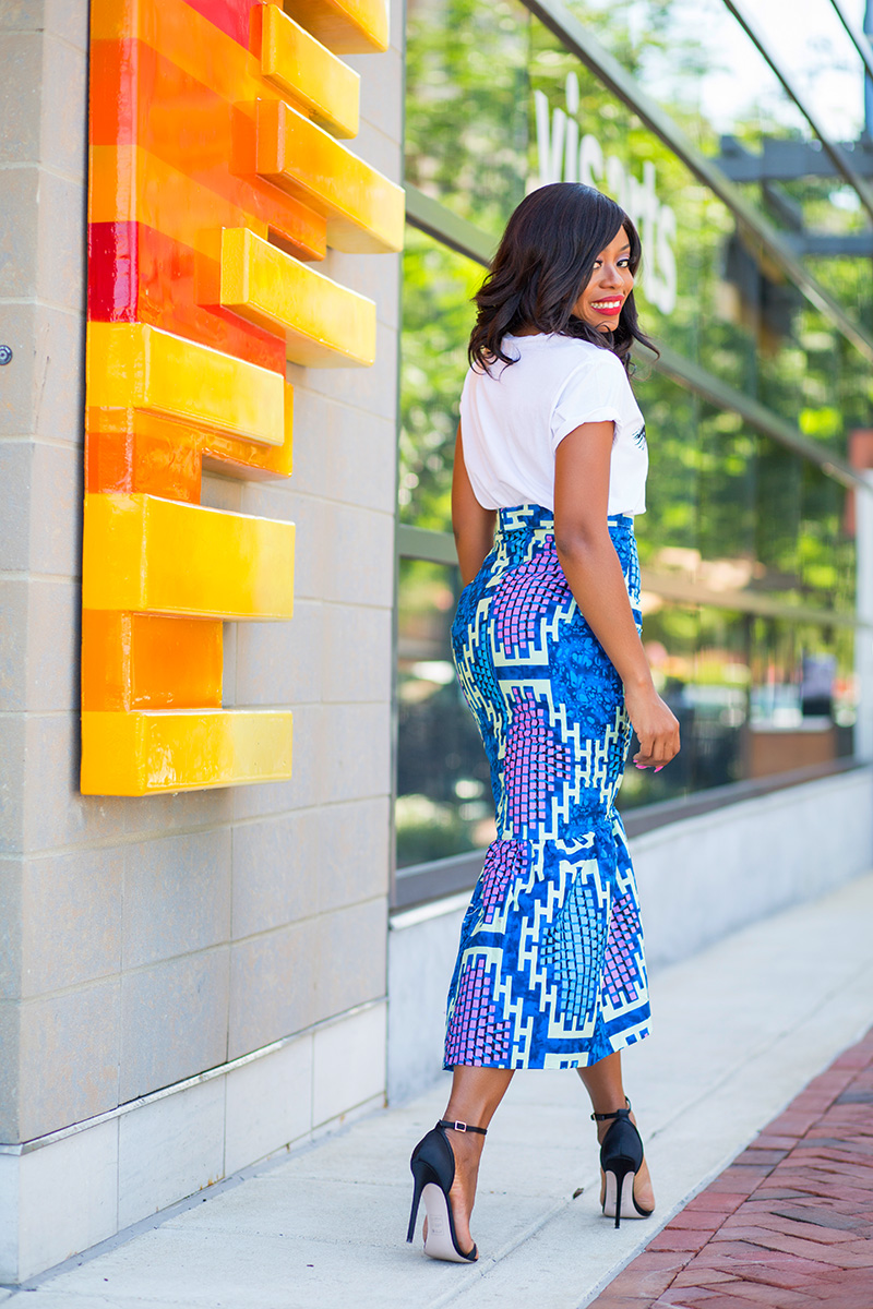 Zuvaa african print skirt and graphic print sincerely jules tee