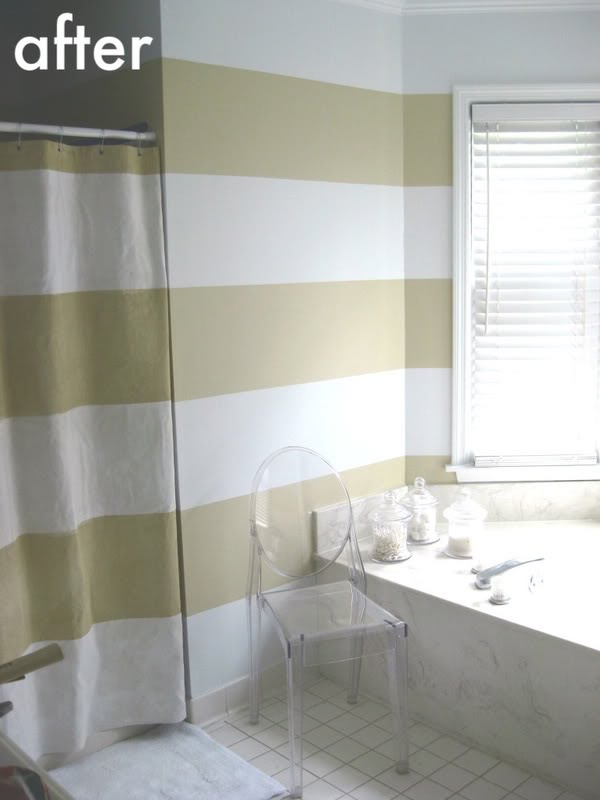 Blue Striped Bathroom