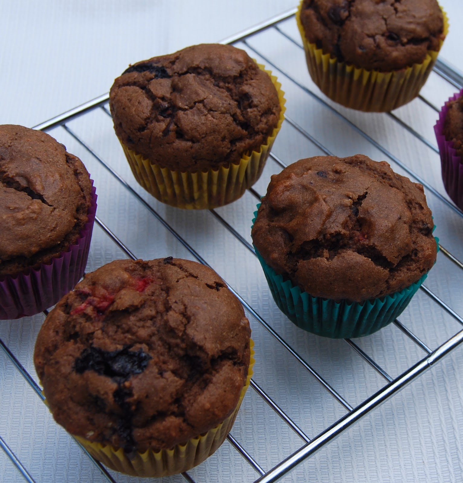 Double Chocolate Berry Muffins • Holy Cow! Vegan Recipes