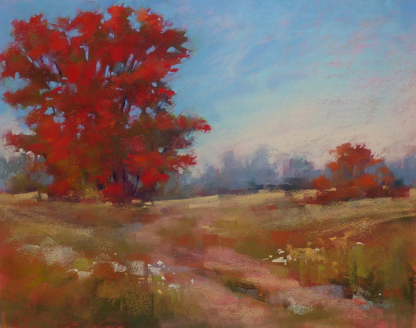 Painting My World: Painting Fall Foliage with Pastels...Red and Orange