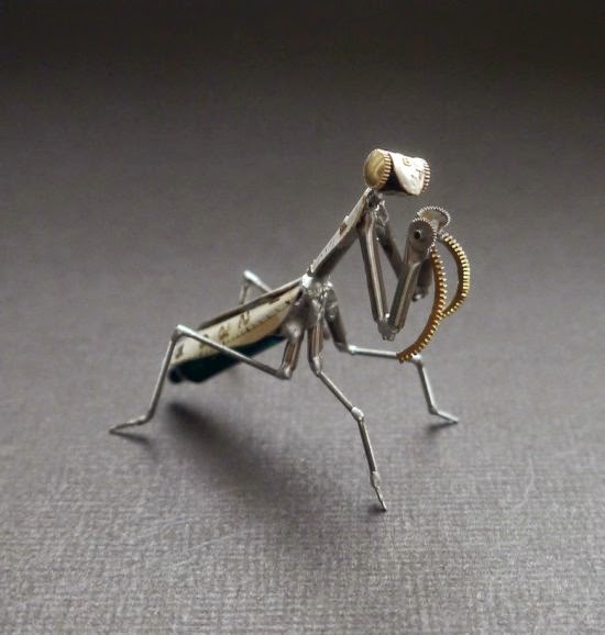 Insetos e aracnídeos mecânicos nas incríveis mini-esculturas de Justin Gershenson-Gates Justin Gershenson-Gates AMechanicalMind deviantart esculturas engrenagens animais mecânicos aranhas insetos metais