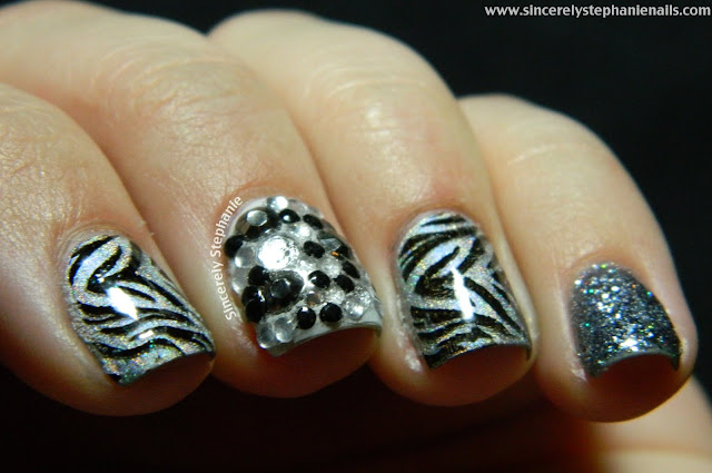 zebra nail art