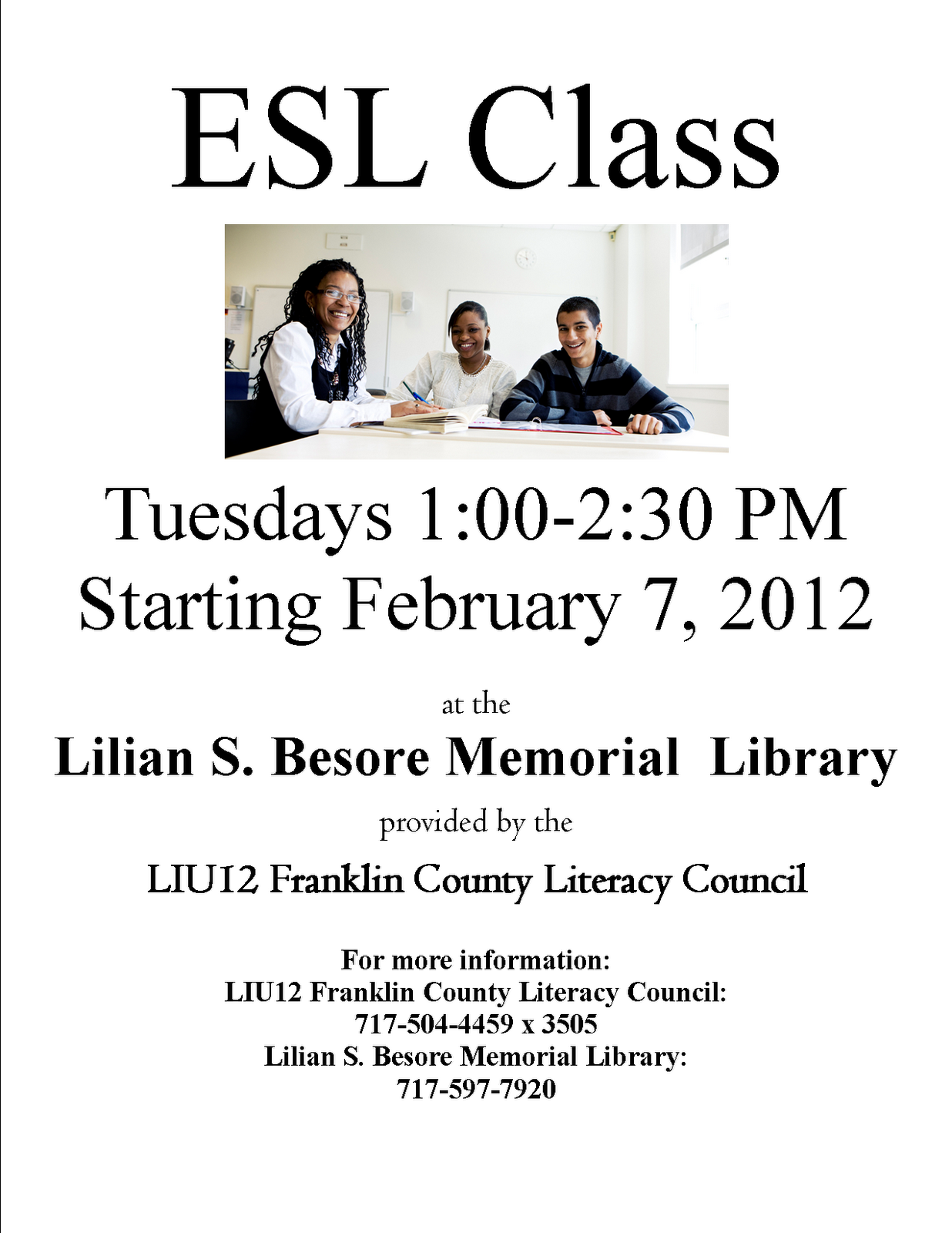 lifelong learning almanac esl classes at besore memorial library in greencastle flyers