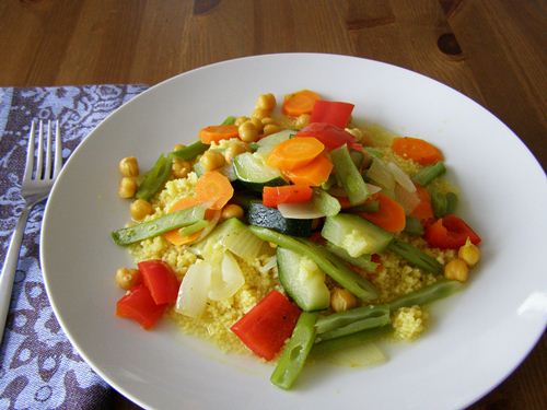 Simple Couscous and Veg with Chickpeas