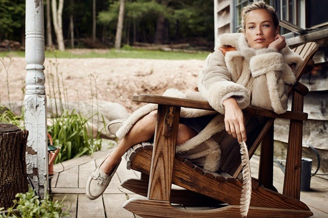 Muse Magazine #32 Fall 2014, Carolyn Murphy Coach 2014 AW by Stuart Vevers Beige Shearling Coat Editorials