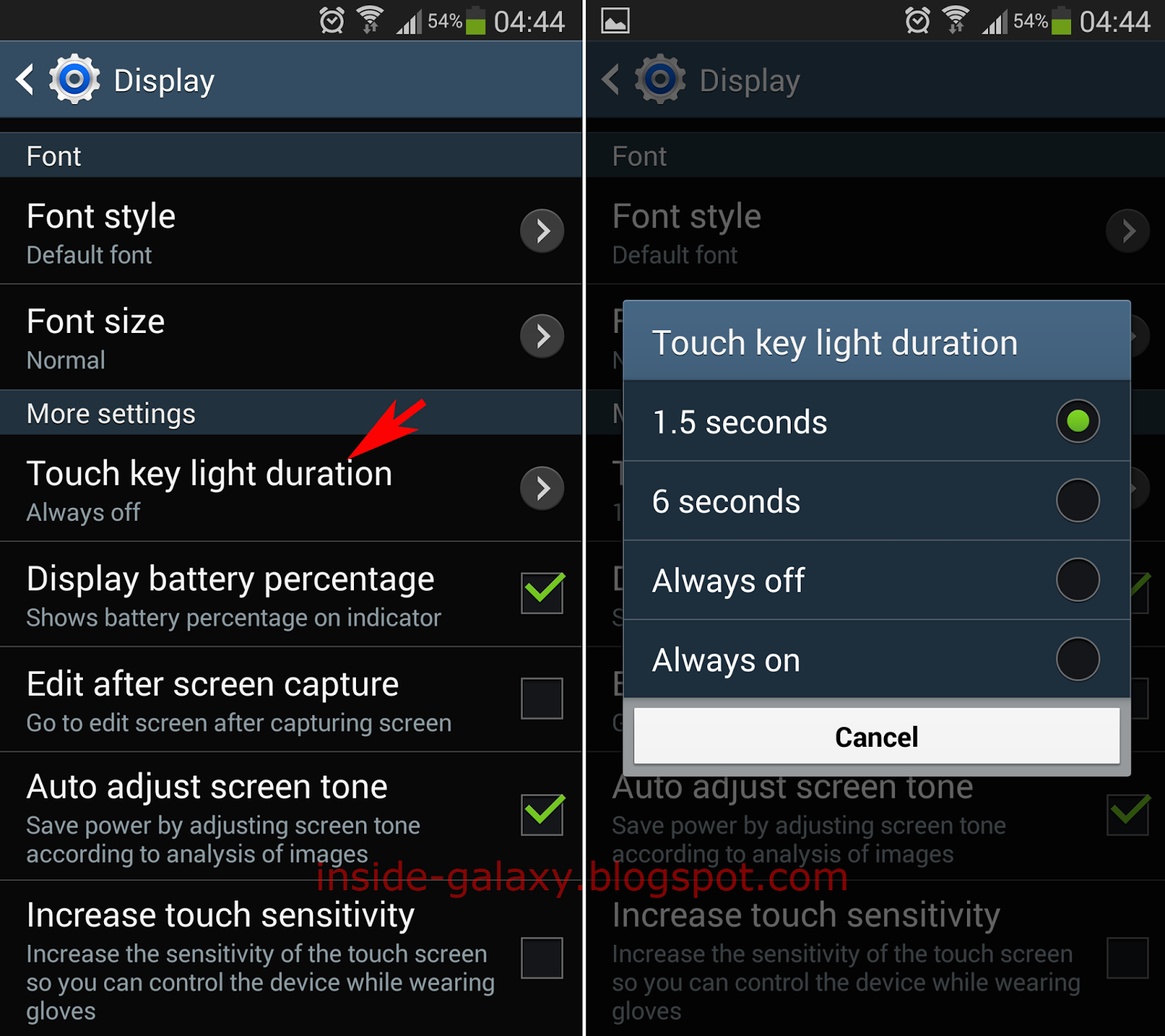 Inside Galaxy Samsung Galaxy S4 How to Adjust Touch Key Light Duration