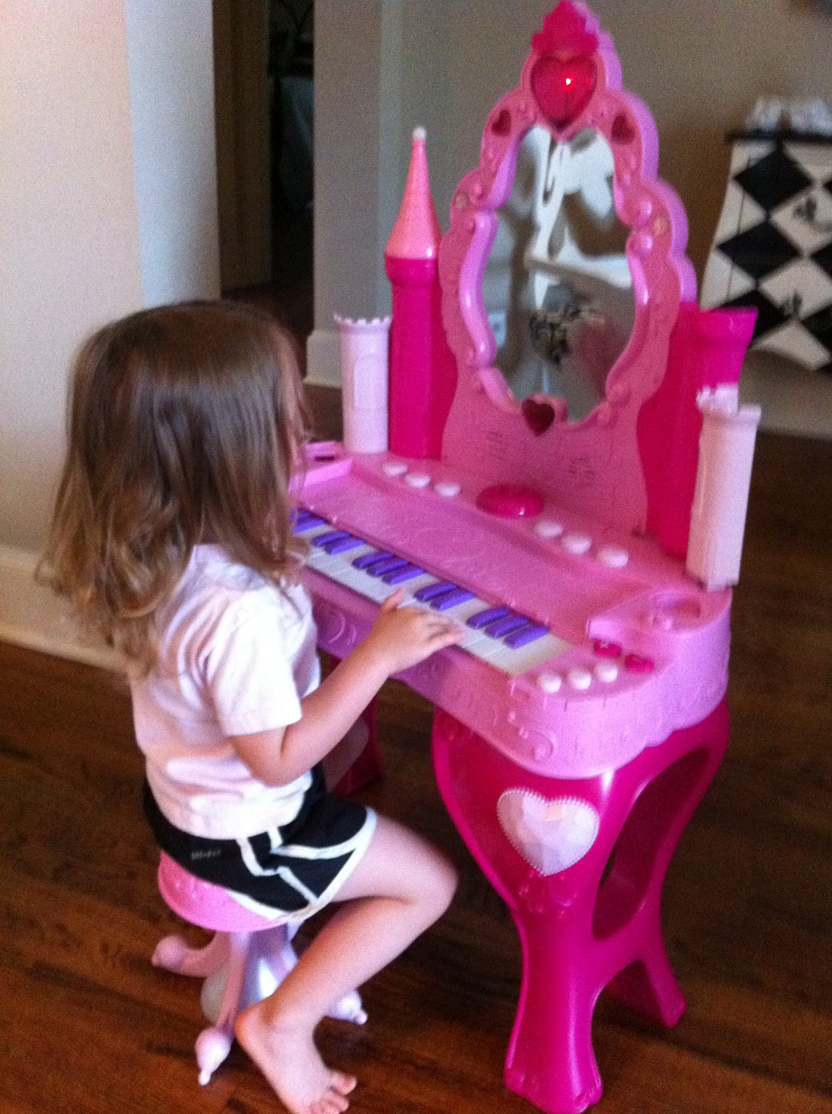 Brett M And Our Irish Twins Happy 3rd Birthday Emma Kate In Love With Her New Princess Vanity Piano That Plays Disney S