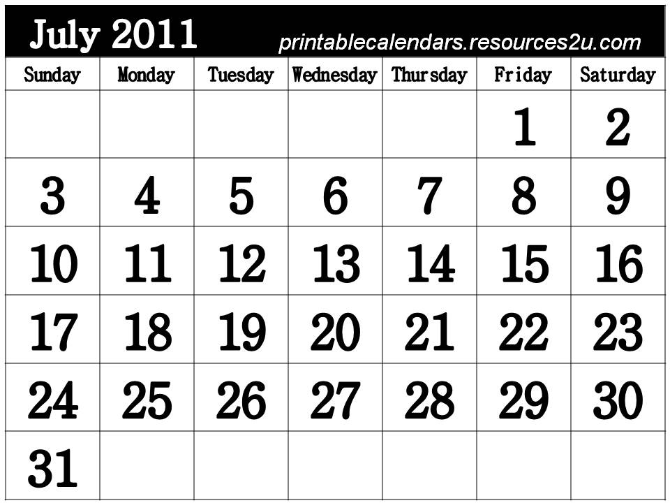 printable calendars 2011. Free Homemade Calendar 2011