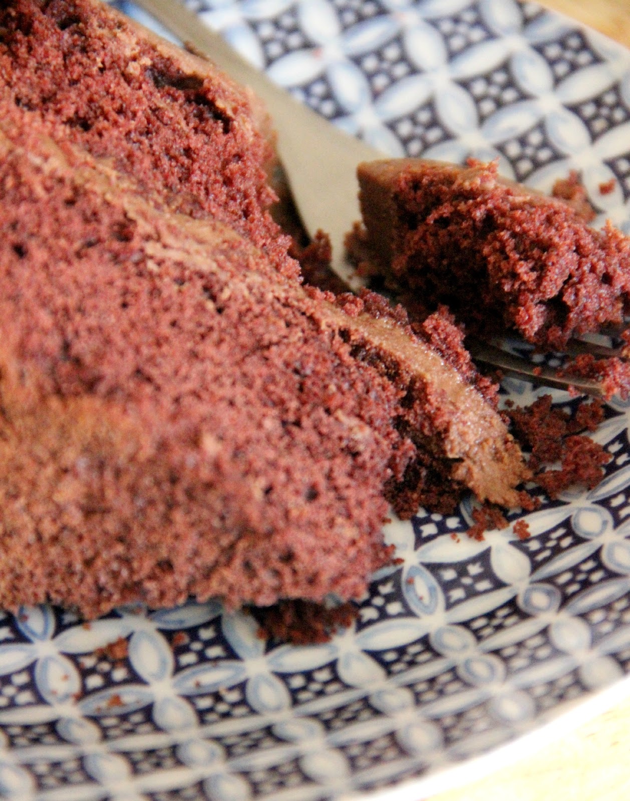 My Happy Place buttermilk red velvet cake with chocolate fudge frosting