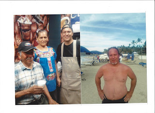 With my inlaws working in our coffee bar in May, and on the beach in Sayulita 2 years earlier