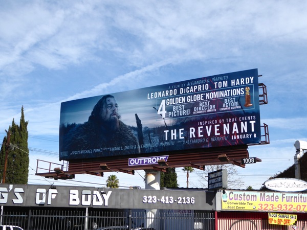 The Revenant Golden Globe nominations billboard The Revenant Golden Globe nominations billboard