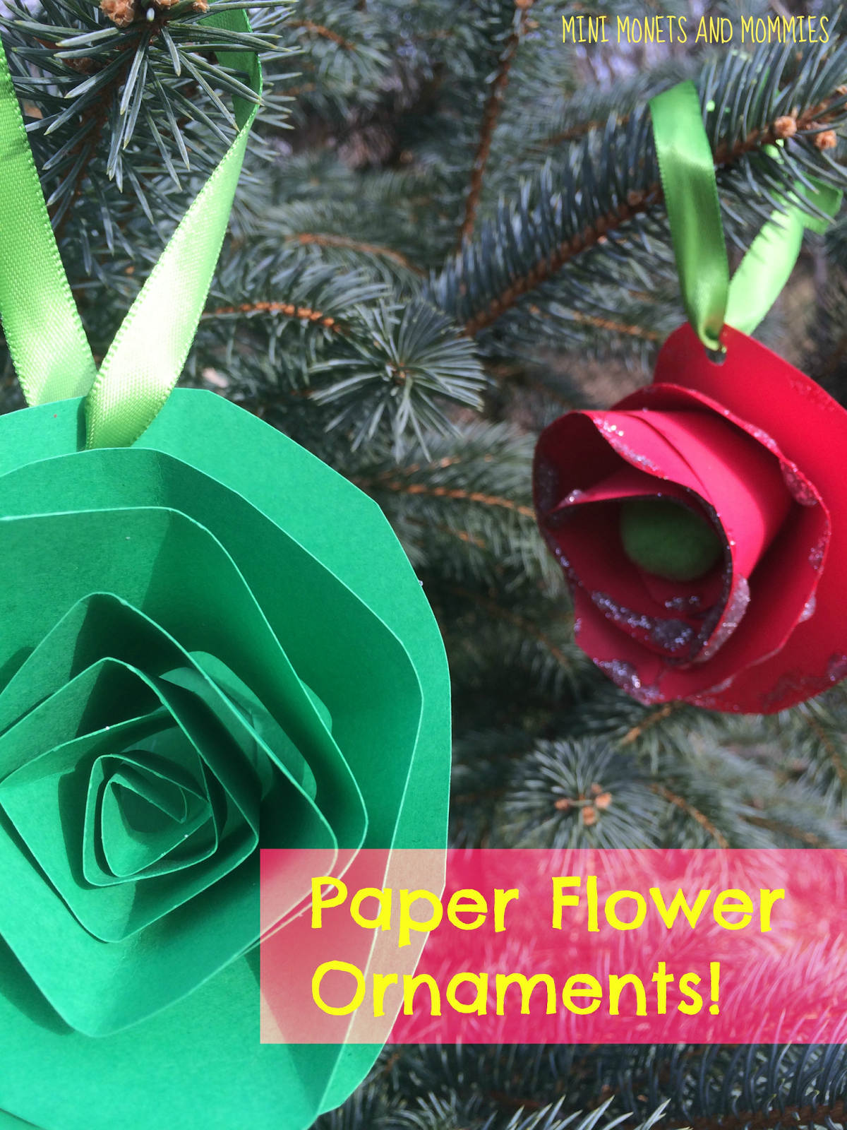 Mini Monets and Mommies: Christmas Ornament Kids' Craft: Paper Poinsettias