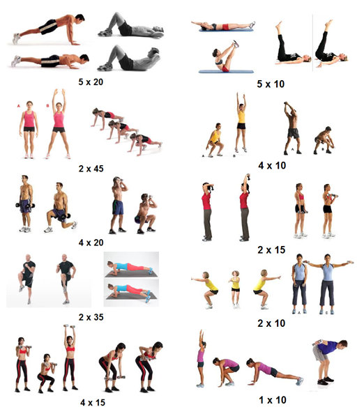 Sets and Recipes 100 through 10 Rep Workout