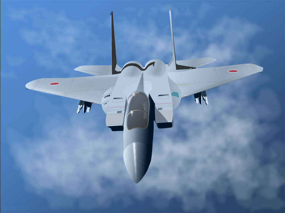 パワーポイントでイラストを描くという役に立たないチャレンジブログ F 15 ついに完成