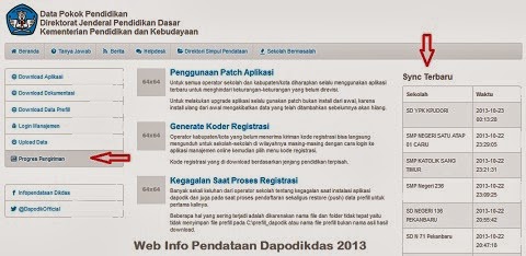 dapodik sekolah, PTK, dan peserta didik di website info pendataan