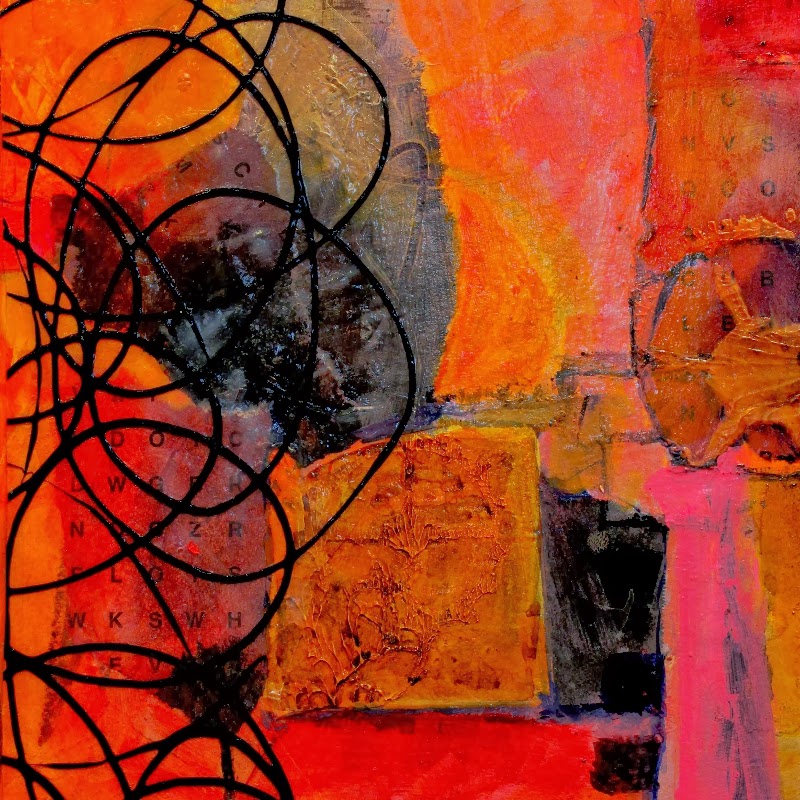 CAROL NELSON FINE ART BLOG "Layers 3", revised, mixed media abstract