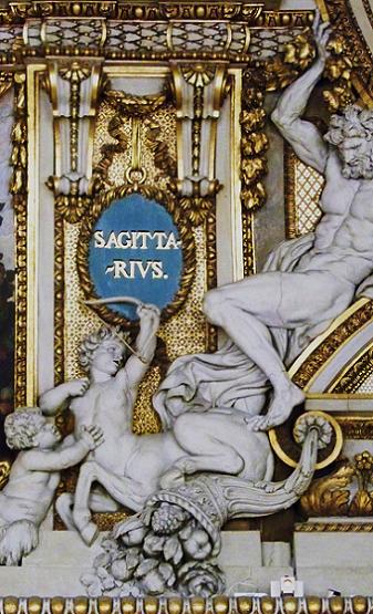 La bande zodiacale autour de la sphère céleste, au pied du trône de Saturne - Musée du Louvre, Paris