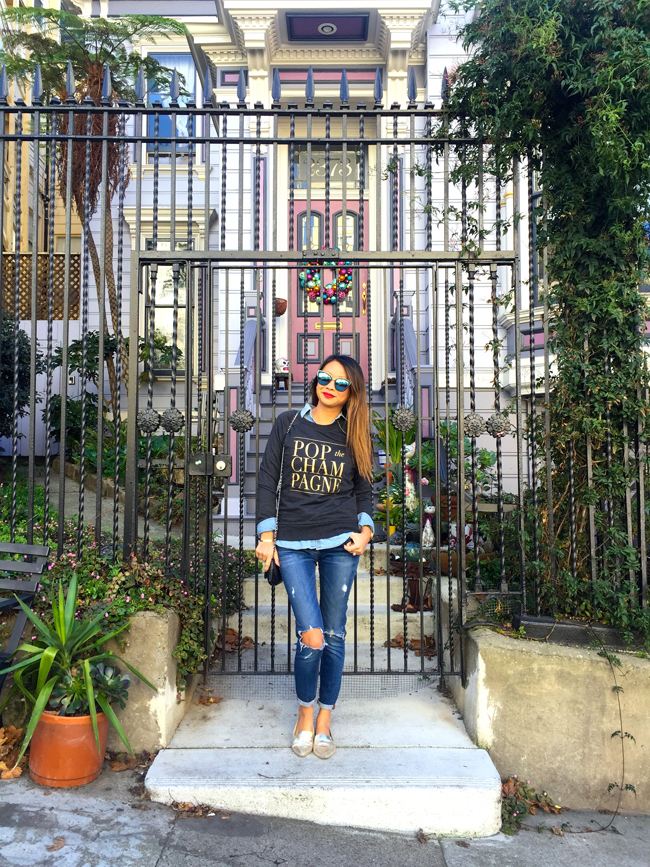 Pop the Champagne Sweatshirt Style