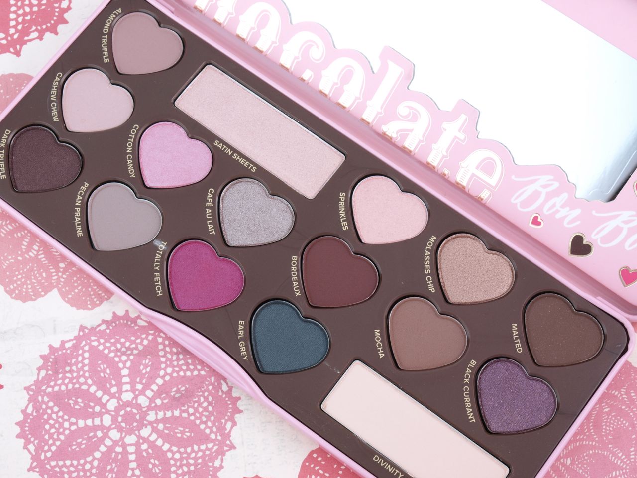 Too Faced Chocolate Bon Bons Eyeshadow Palette Review and Swatches