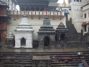 The "Royal Cremation Ghats" of Pashupatinath Temple complex.
