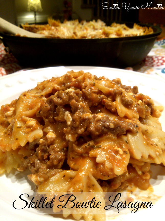 South Your Mouth Skillet Bowtie Lasagna