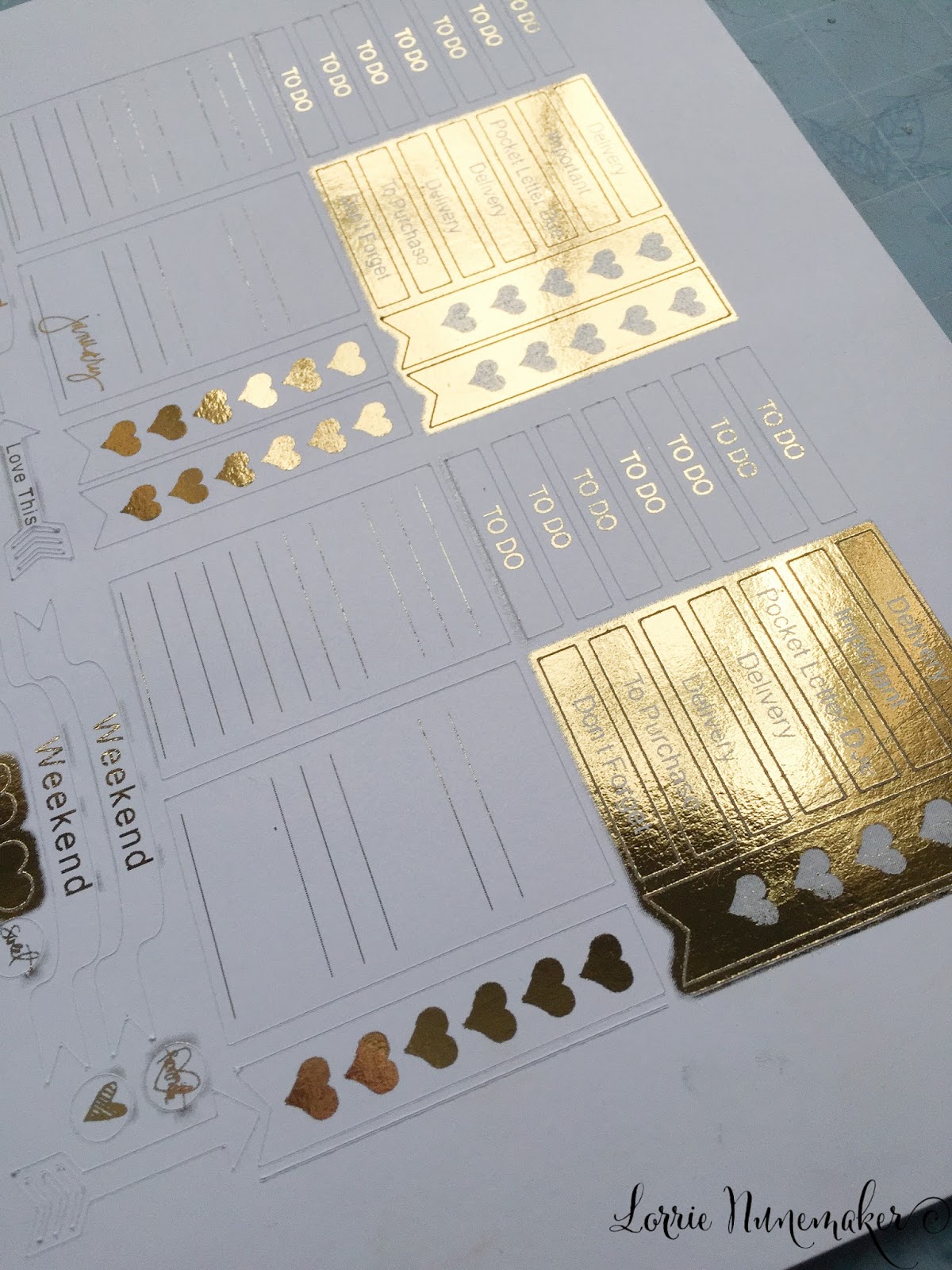 Lorrie's Story Foiled Planner Stickers with Cricut Explore and the Minc