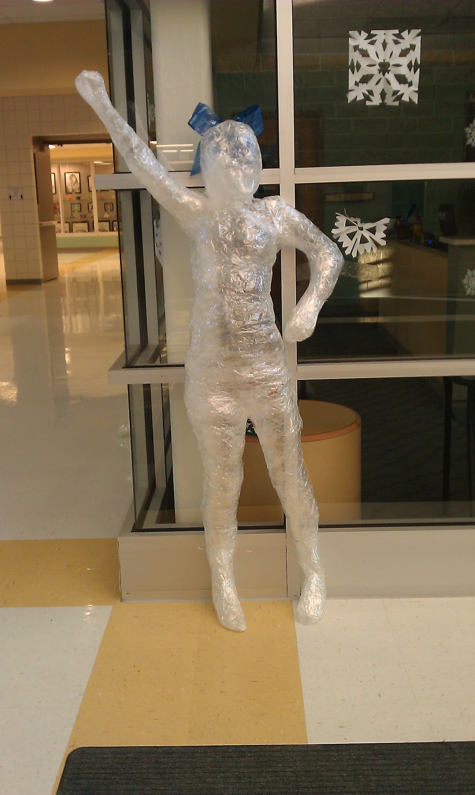 Art with Ms. Lloyd Packing tape sculptures...the finished product!