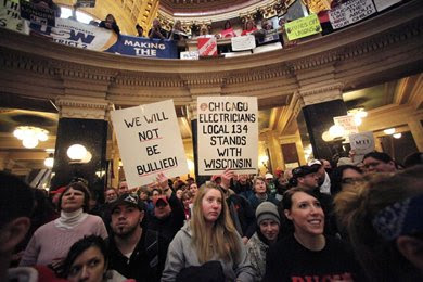 Protesters at Wisconsin Capitol