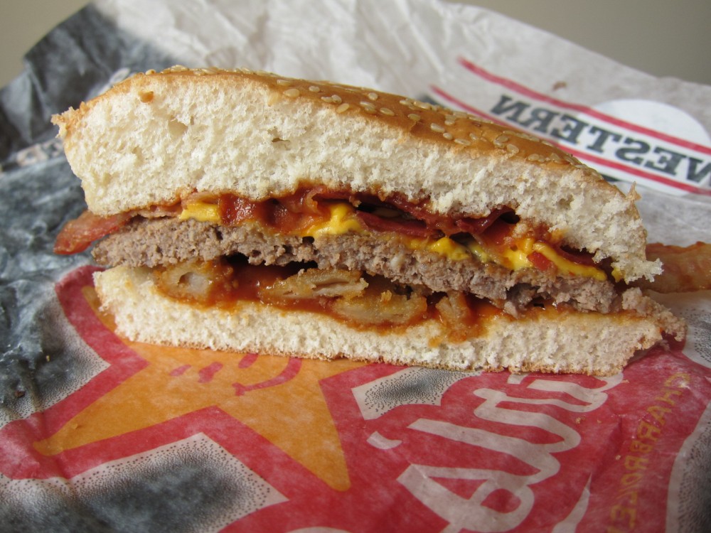 Review Carl's Jr. Western XTra Bacon Cheeseburger Brand Eating