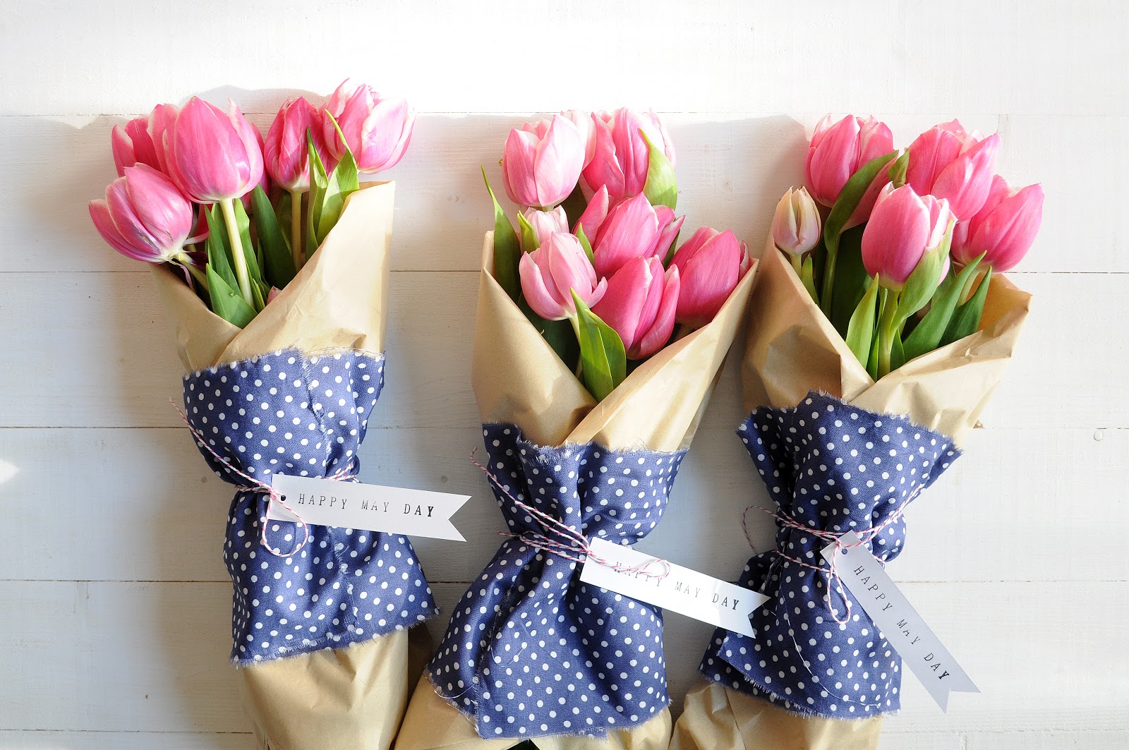pink tulip bouquets for may day
