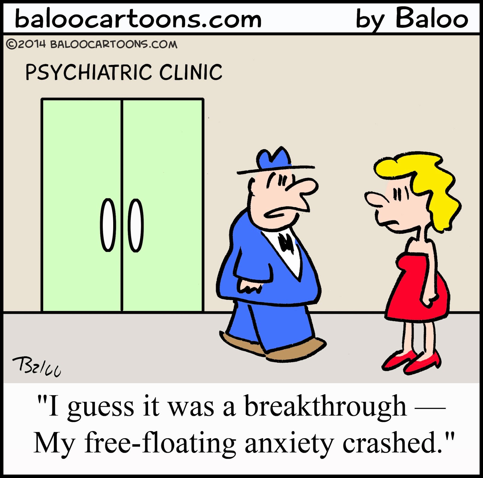 Baloo's non-political cartoon blog: Anxiety cartoon
