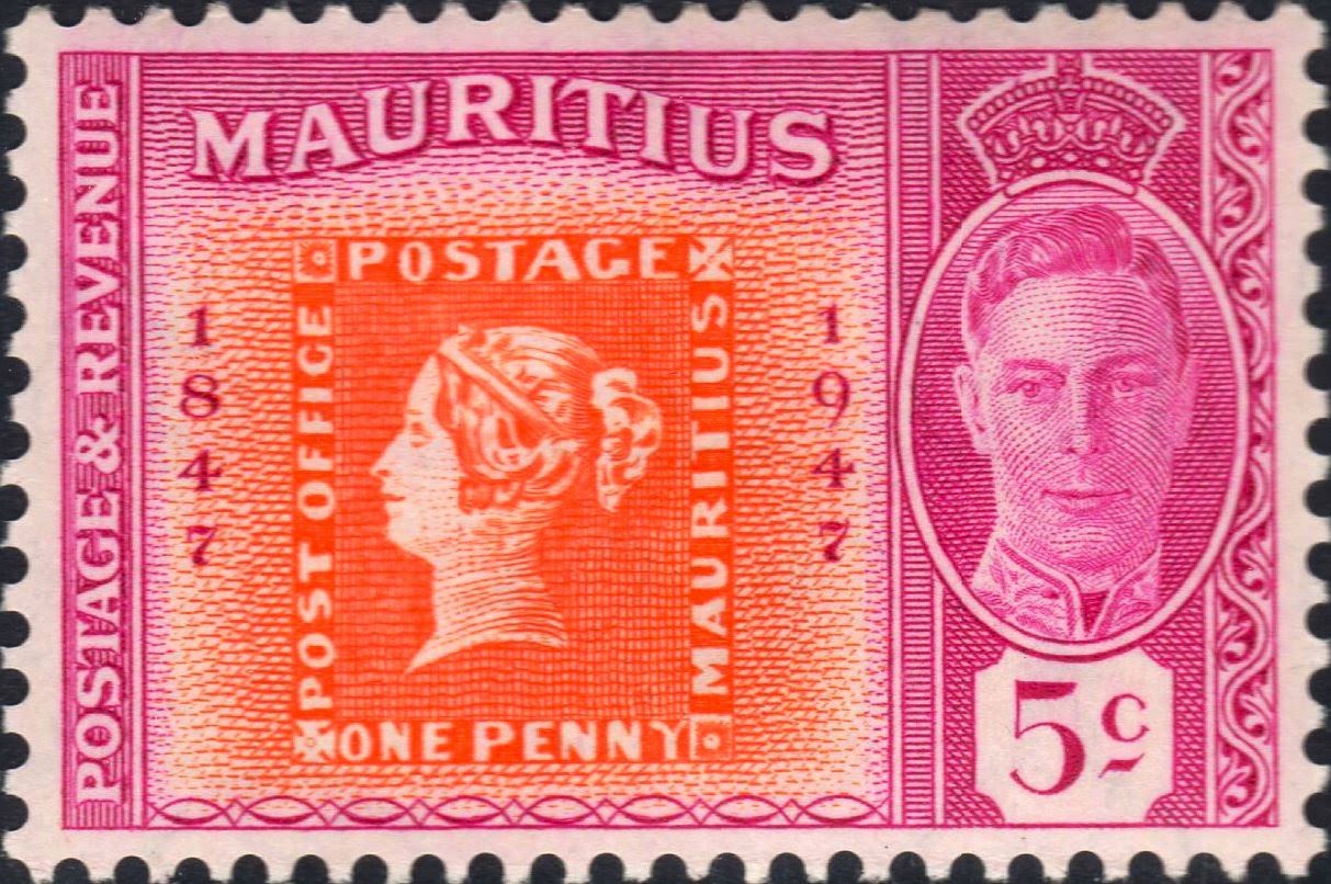 World of Philately Mauritius 1847 " Post Office " 1d and 2d Stamps